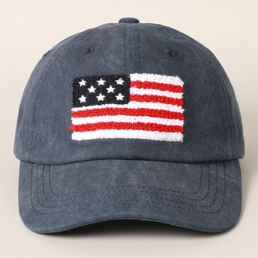 American Flag Chenille Patch Cap
