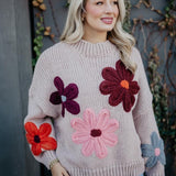Floral Stitched Sweater