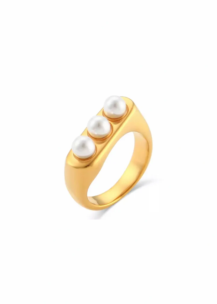 Triple Pearl Ring