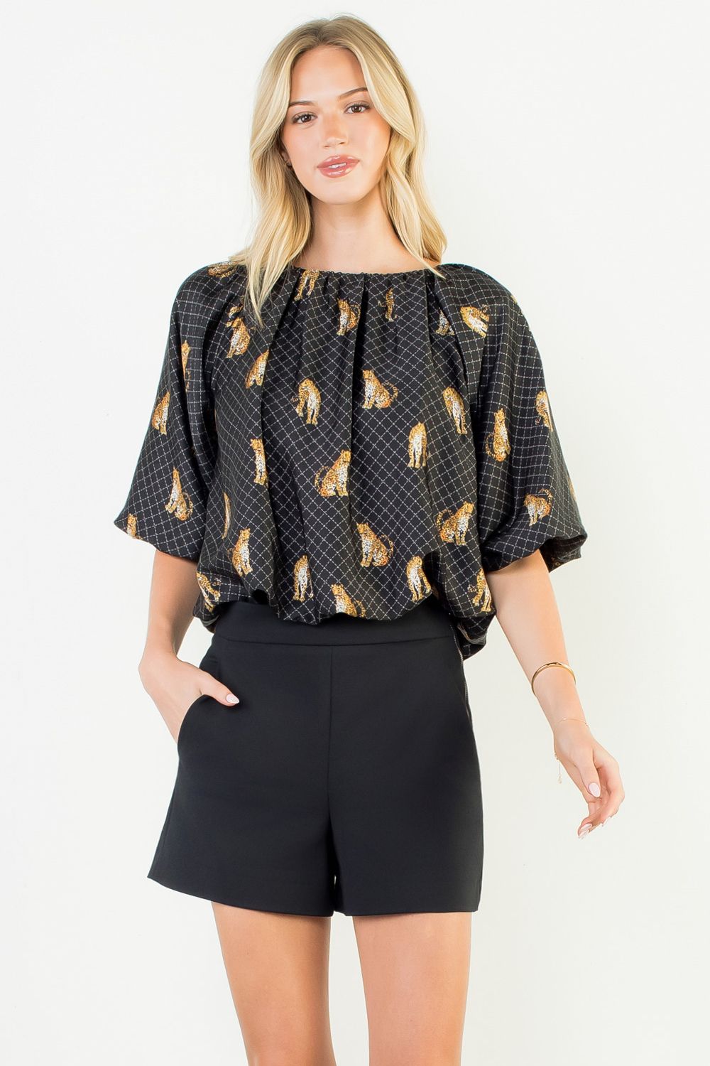 Leopard Print Bubble Top