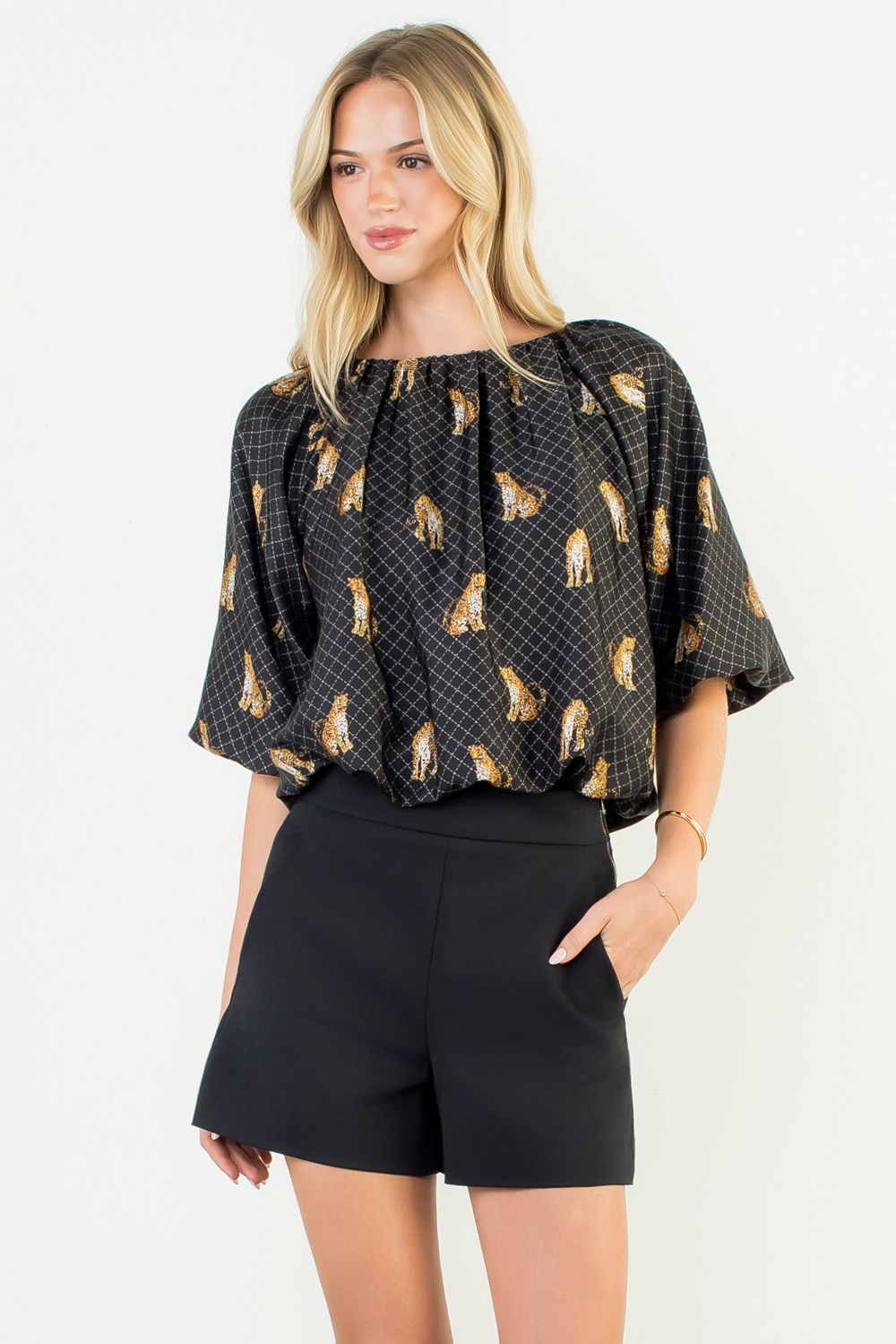 Leopard Print Bubble Top