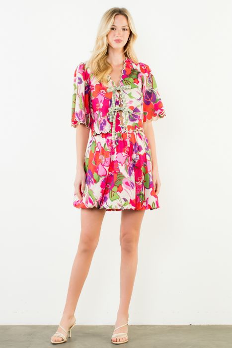 Floral Print Skirt Set