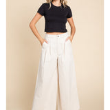 WIDE LEG BUTTON CLOSURE PANT