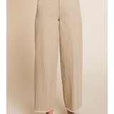 LOOSE FRAYED WIDE LEG COTTON PANT