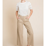 LOOSE FRAYED WIDE LEG COTTON PANT