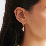 Pearl Lustre Hoop Earrings
