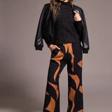 Flowy Abstract Flare Leg Pants