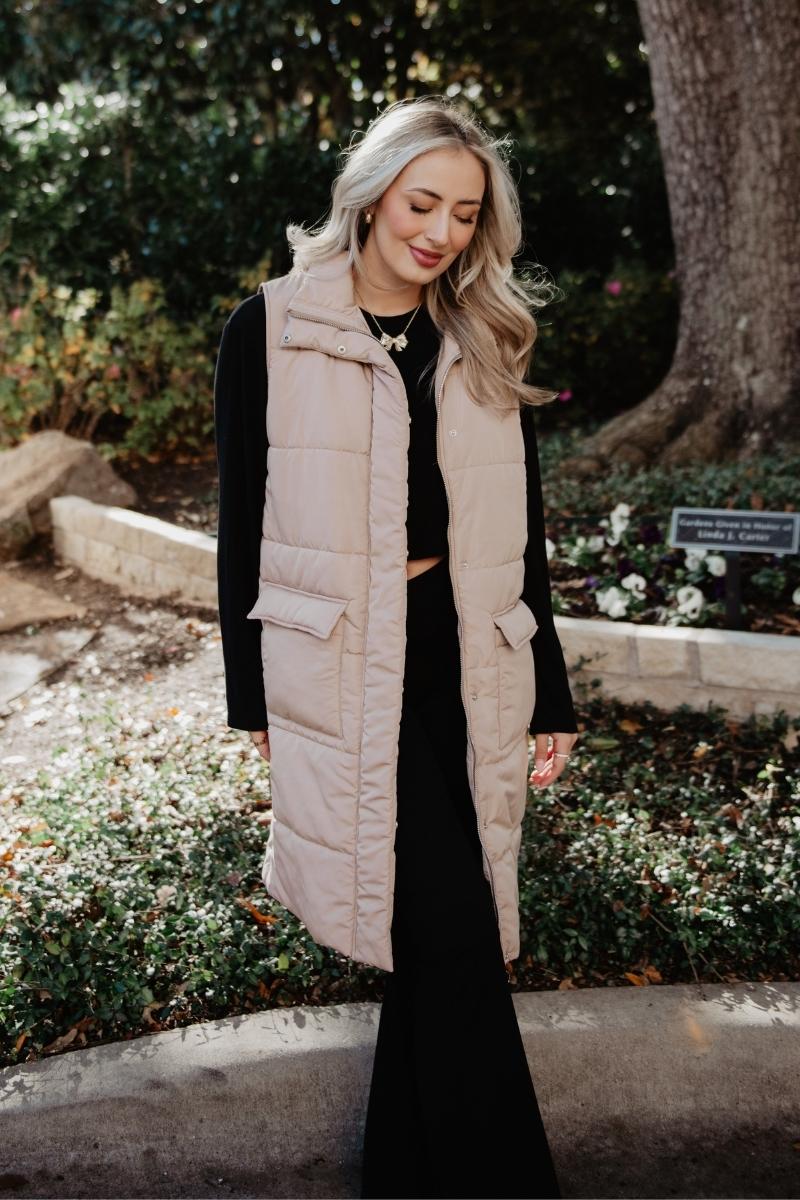 Long Quilted Puffer Vest