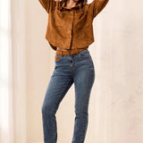 Audrey Faux Suede Slim Ankle Pants