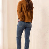 Audrey Faux Suede Slim Ankle Pants