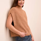 Cap Sleeve Mock Neck Knit Top