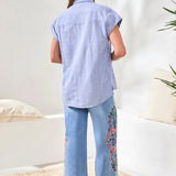 Cotton Cap Sleeve Blouse