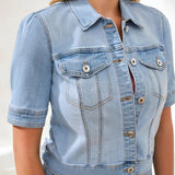 Elbow Sleeve Denim Jacket