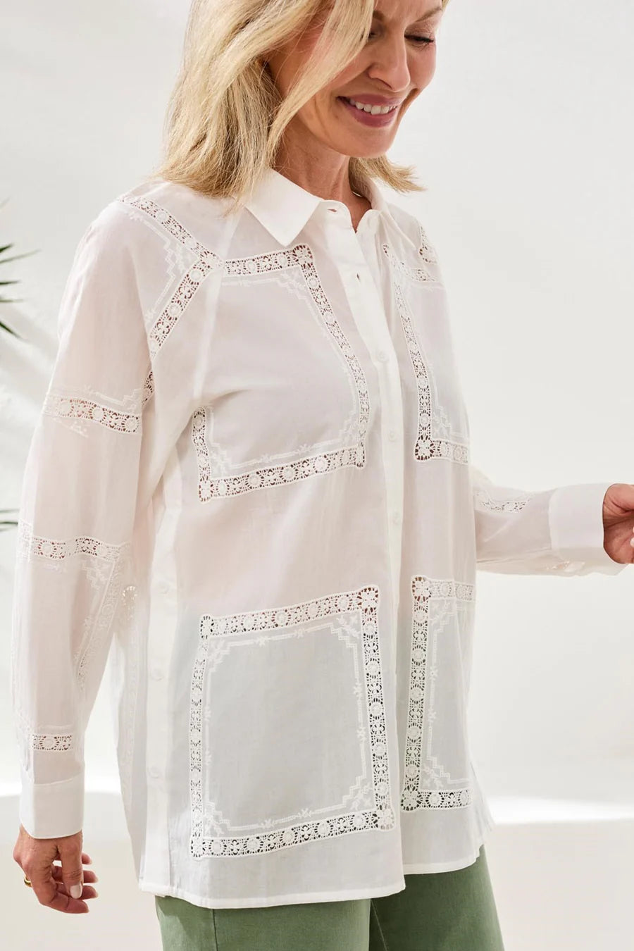Embroidered Cotton Voile Blouse