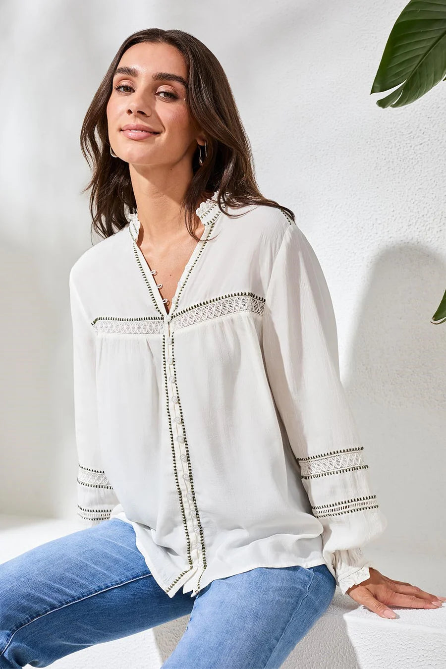 Eyelet Novelty Blouse