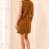 Faux Suede Lace Up Dress