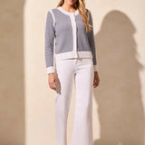 Pointelle Trim Cardigan