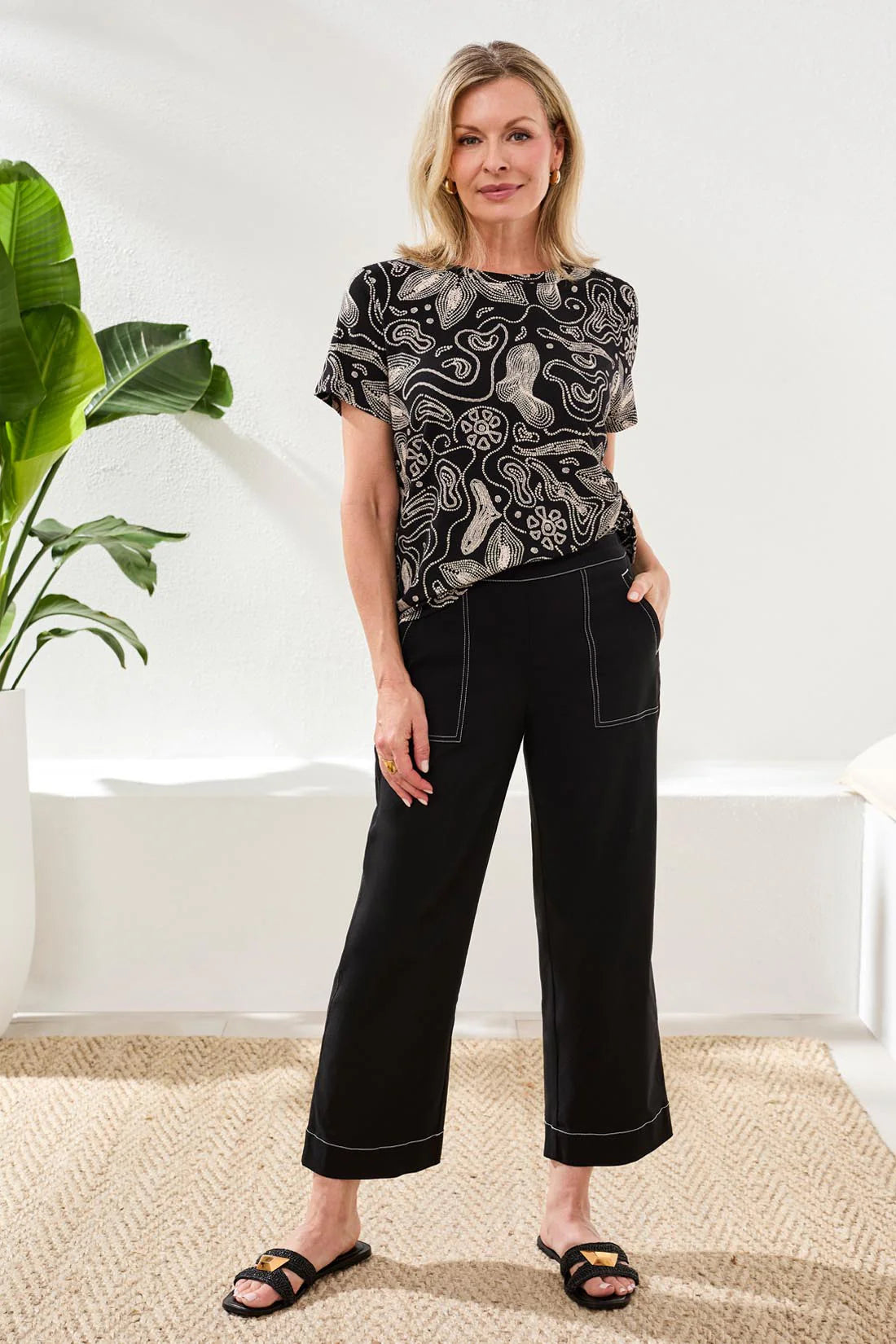 Stretch HighRise Wide Leg Capri