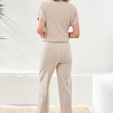 Bengaline Stripe Pull On Capri Pants