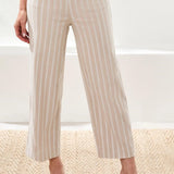 Bengaline Stripe Pull On Capri Pants