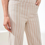 Bengaline Stripe Pull On Capri Pants