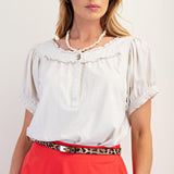 Ruffled Mineral Washed Top