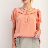 Ruffled Mineral Washed Top