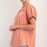 Ruffled Mineral Washed Top