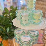 Teal Glass Bubble Candles