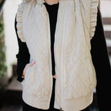 Quilted Ruffle Vest