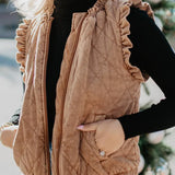 Quilted Ruffle Vest
