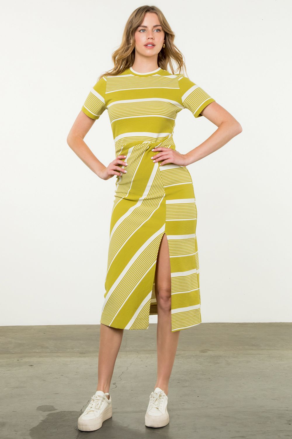 Myrah Striped Midi Dress