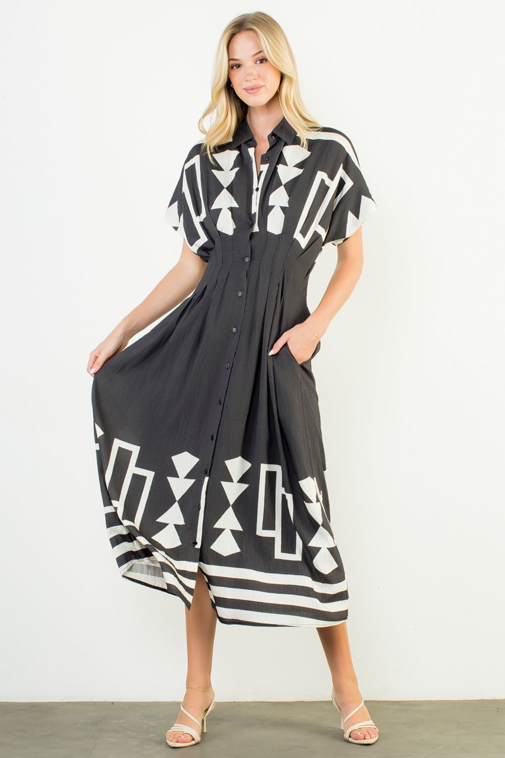 Geo Print Midi Dress