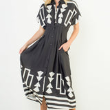 Geo Print Midi Dress