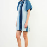 Puff Sleeve Denim Dress