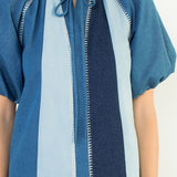 Puff Sleeve Denim Dress