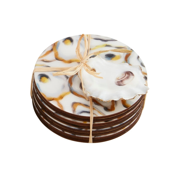 Oyster Enamel Coaster Set