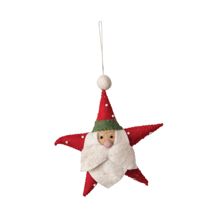 Santa Wool Felt Ornament