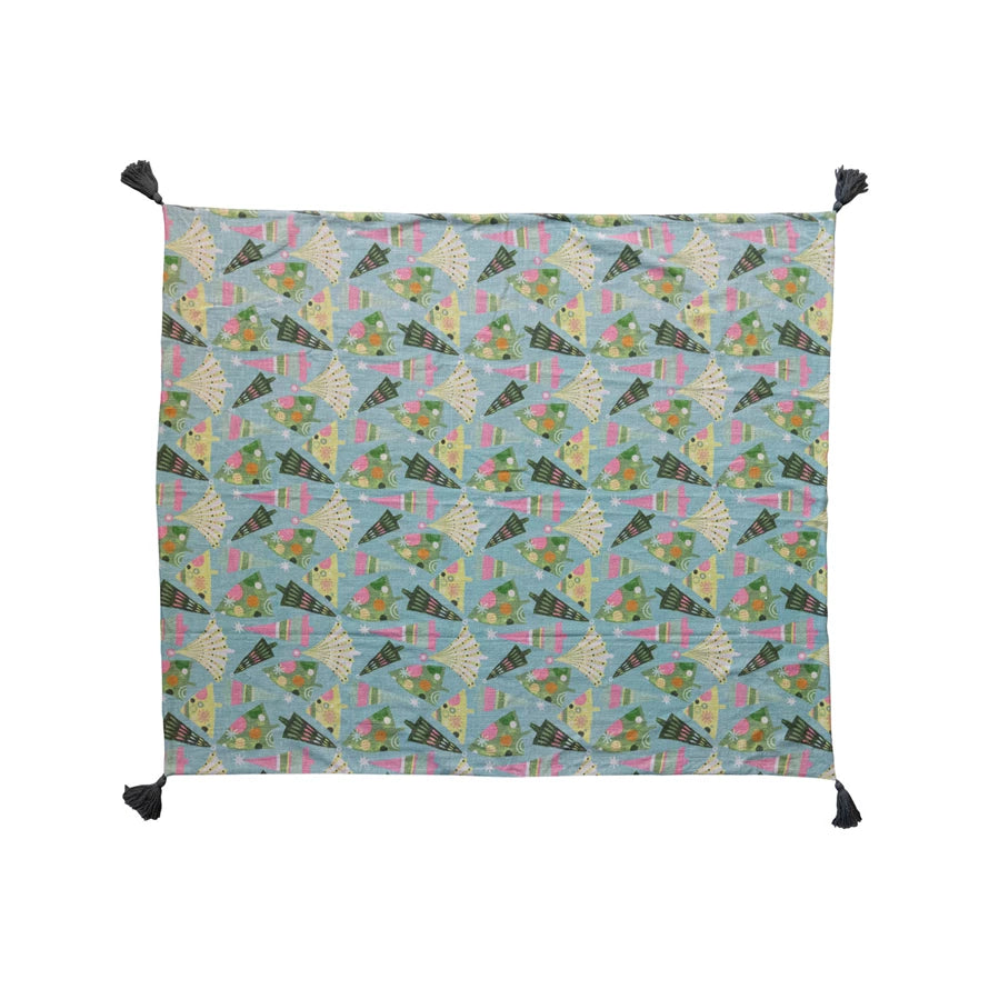 Christmas Tree Printed Throw