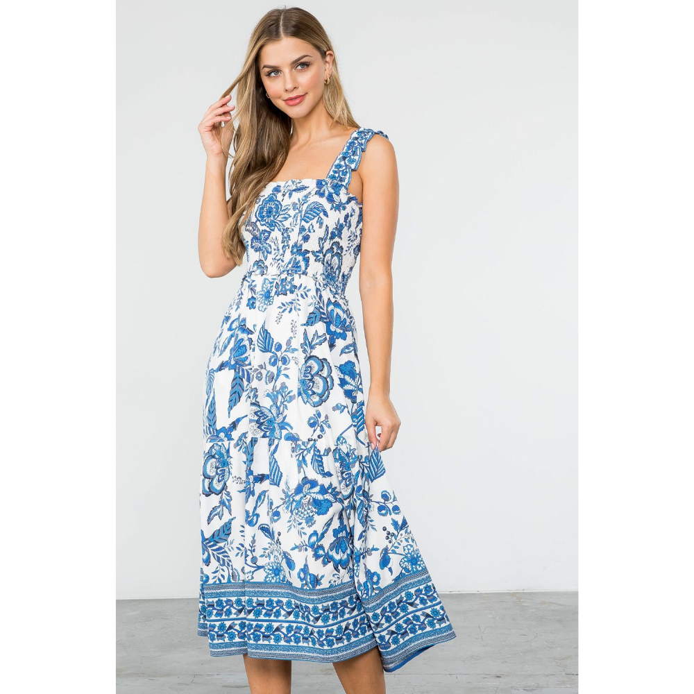 THML Blue/White print dress
