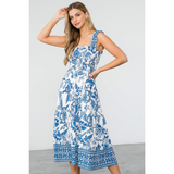 THML Blue/White print dress