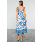 THML Blue/White print dress